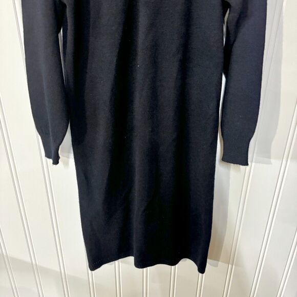 Vintage R&K Dress Women Size Medium Sweater Navy Blue Sequin Midi Long Sleeve - Picture 3 of 6